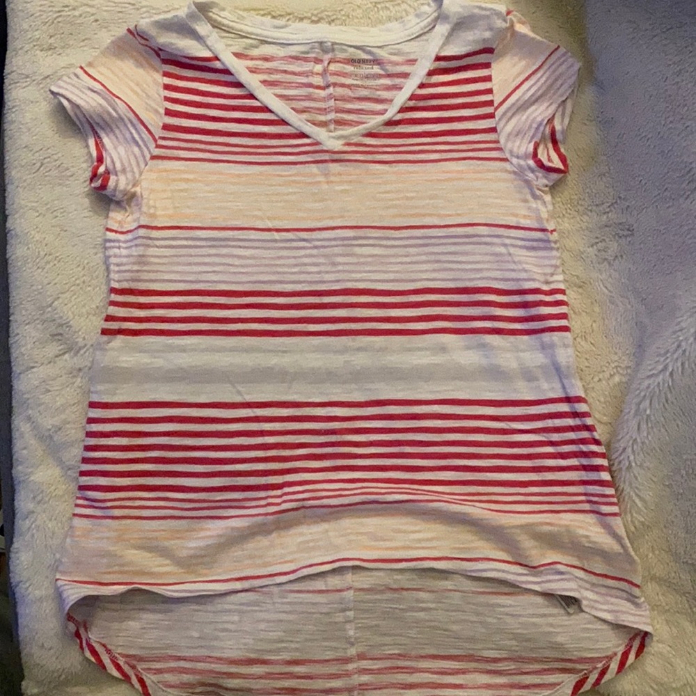 Striped high low shirt (girls size 6/7)